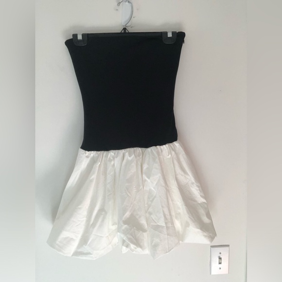 NWT Camila Coehlo Black and White Strapless Mini Bubble Skirt Dress Size XS - Picture 2 of 16